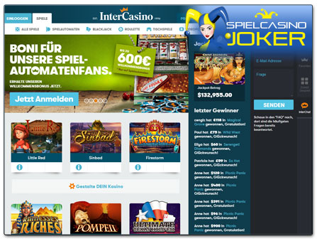 InterCasino Webseite