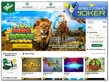 Mr Green Casino Webseite