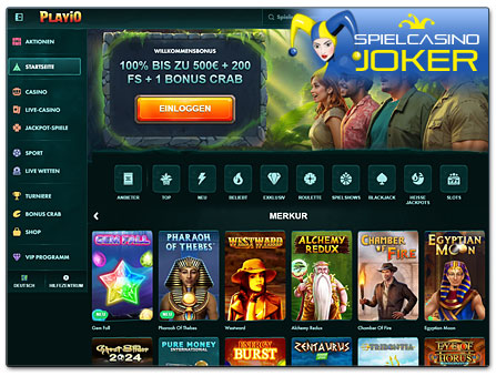 Im Playio Spielcasino anmelden Playio Webseite