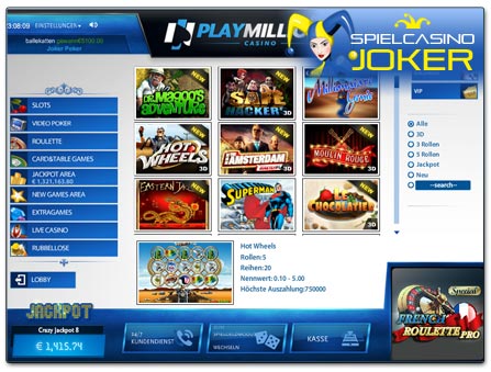 PlayMillion Casino Lobby von SkillOnNet
